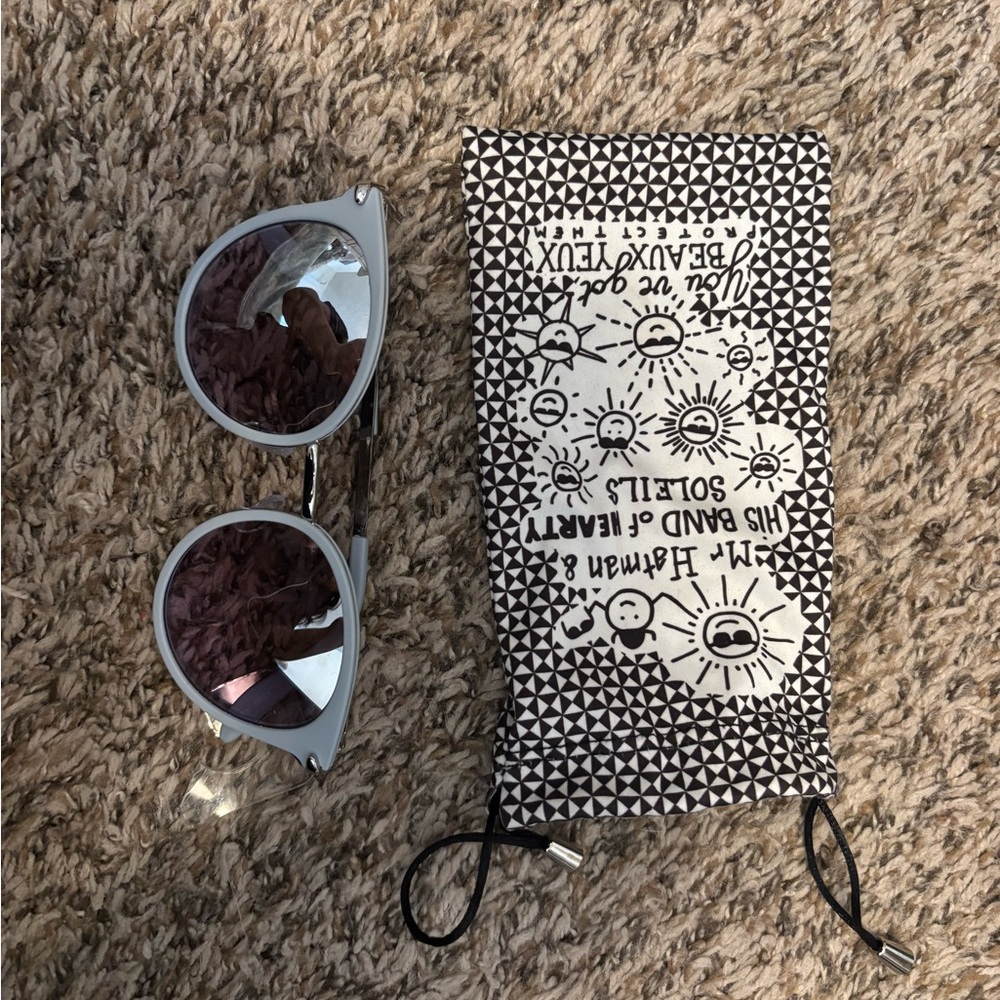 Isabel Marant Gray Sunglasses with Patterned Pouch